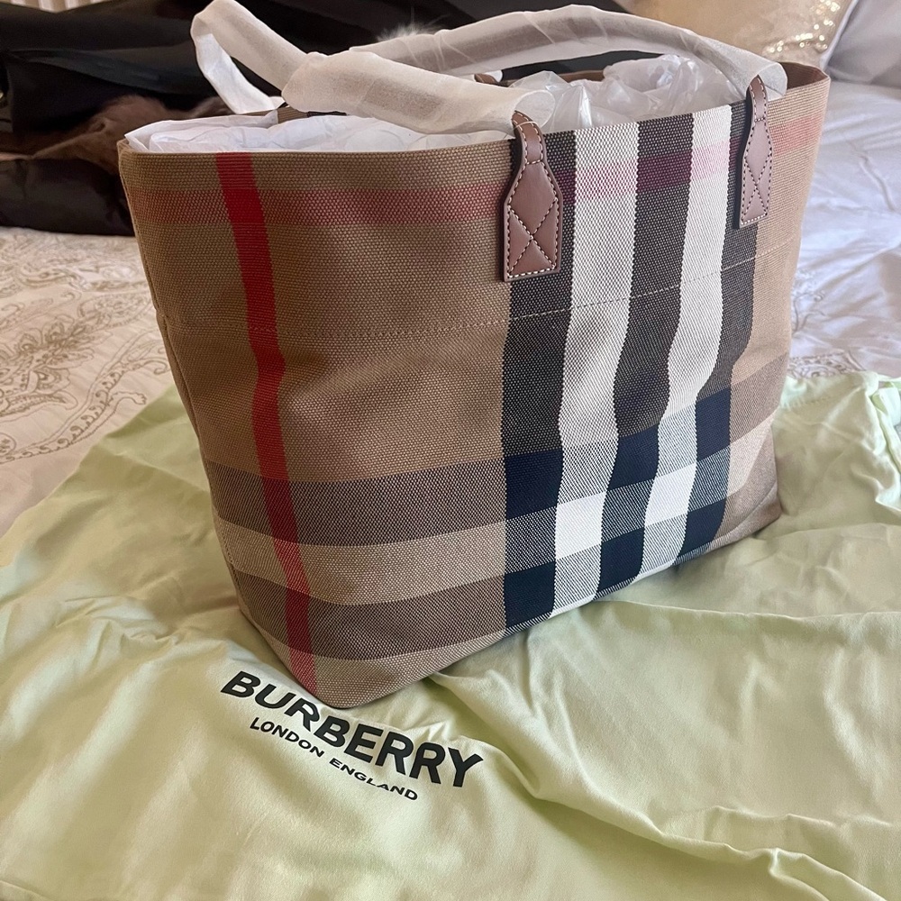 Burberry Brown and Black Checkered Handbag